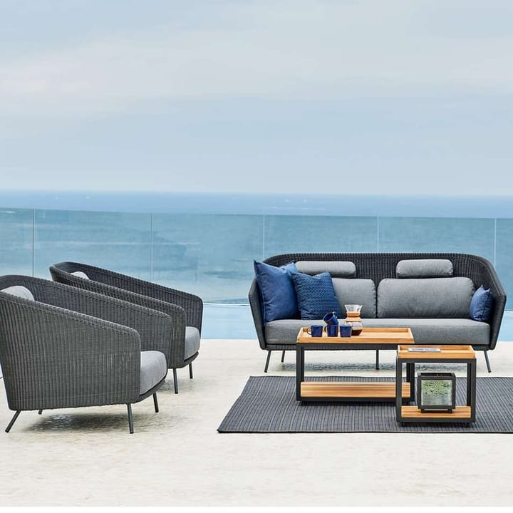 Mesa de centro Level cerâmica 79x79 cm, Light grey-lava grey Cane-line