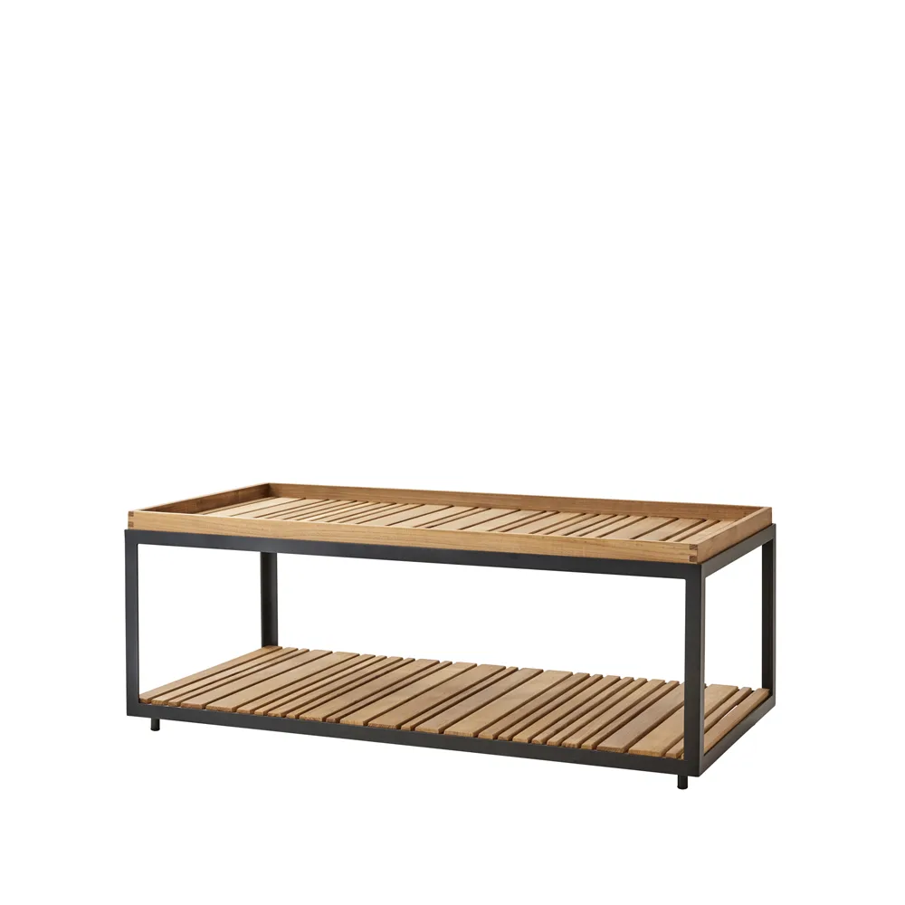 Mesa de centro Level teca 62x122 cm, Lava grey Cane-line