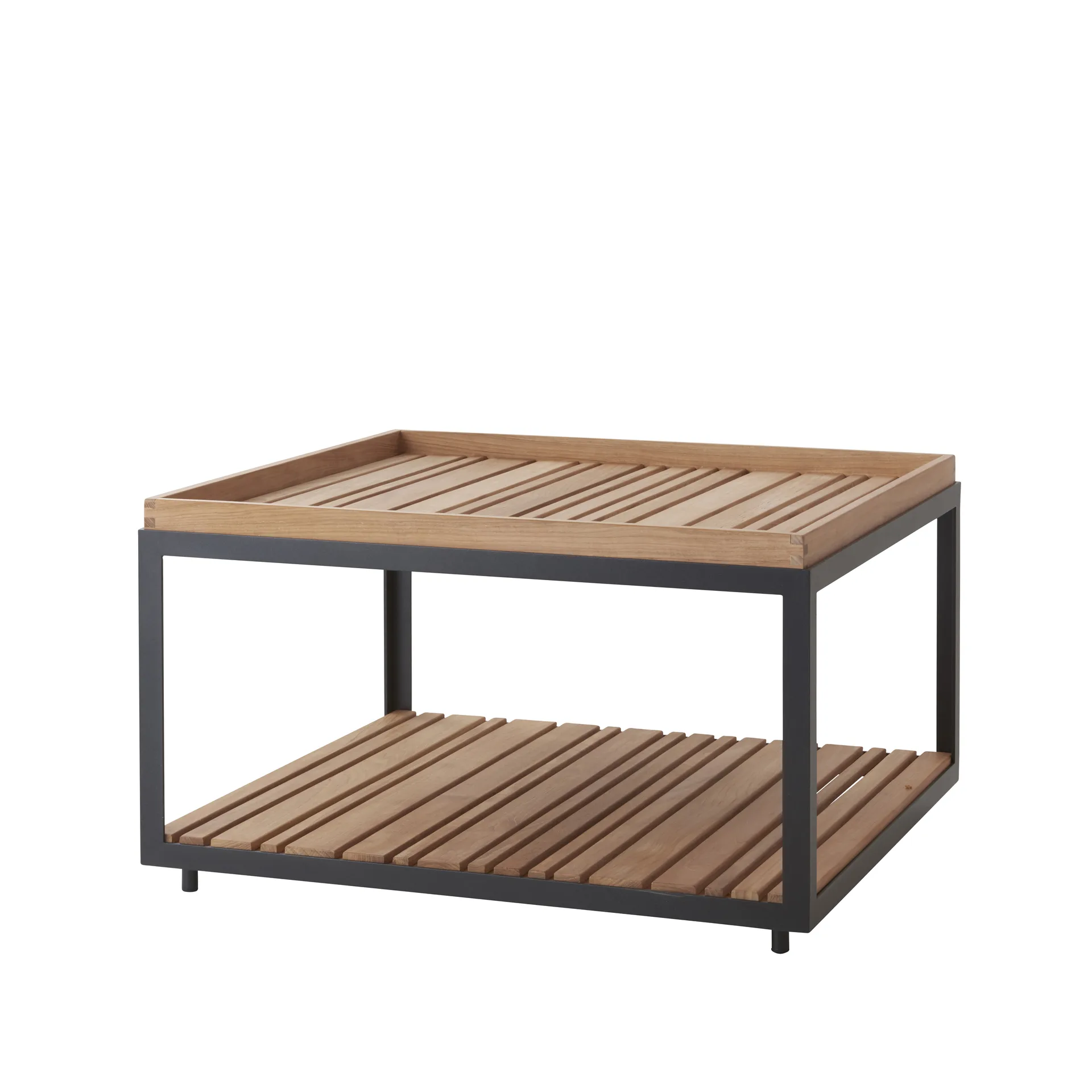 Mesa de centro Level teca 79x79 cm, Lava grey Cane-line