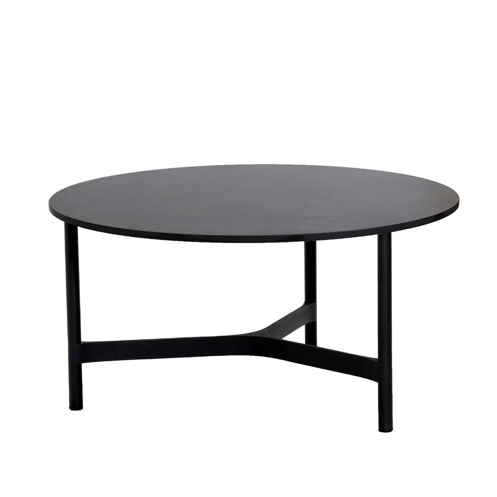 Mesa de centro Twist large Ø90 cm, Dark grey-lava grey Cane-line