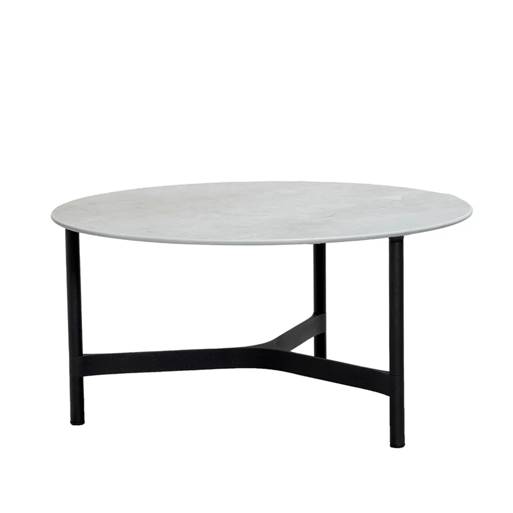 Mesa de centro Twist large Ø90 cm, Fossil grey-lava grey Cane-line