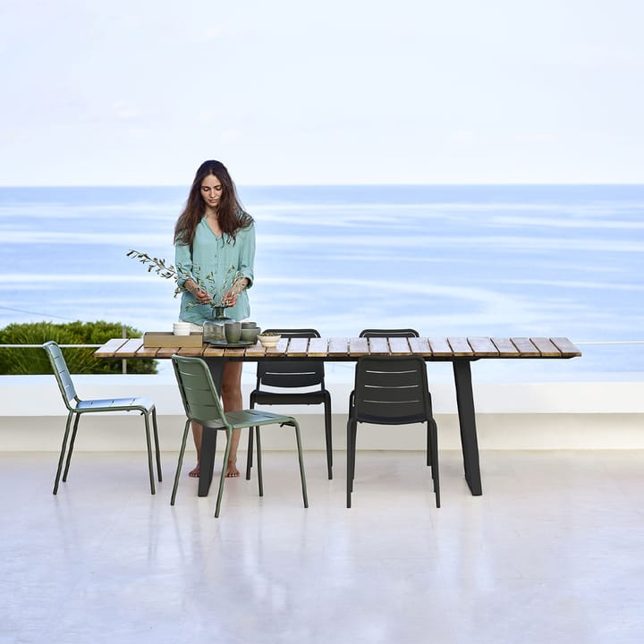 Mesa de jantar Copenhagen, Teca, suporte lava grey Cane-line
