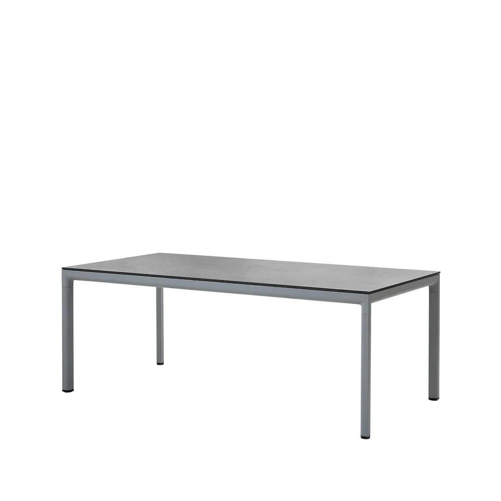 Mesa de jantar Drop, Fossil black-suporte de alumínio light grey 100x200cm Cane-line