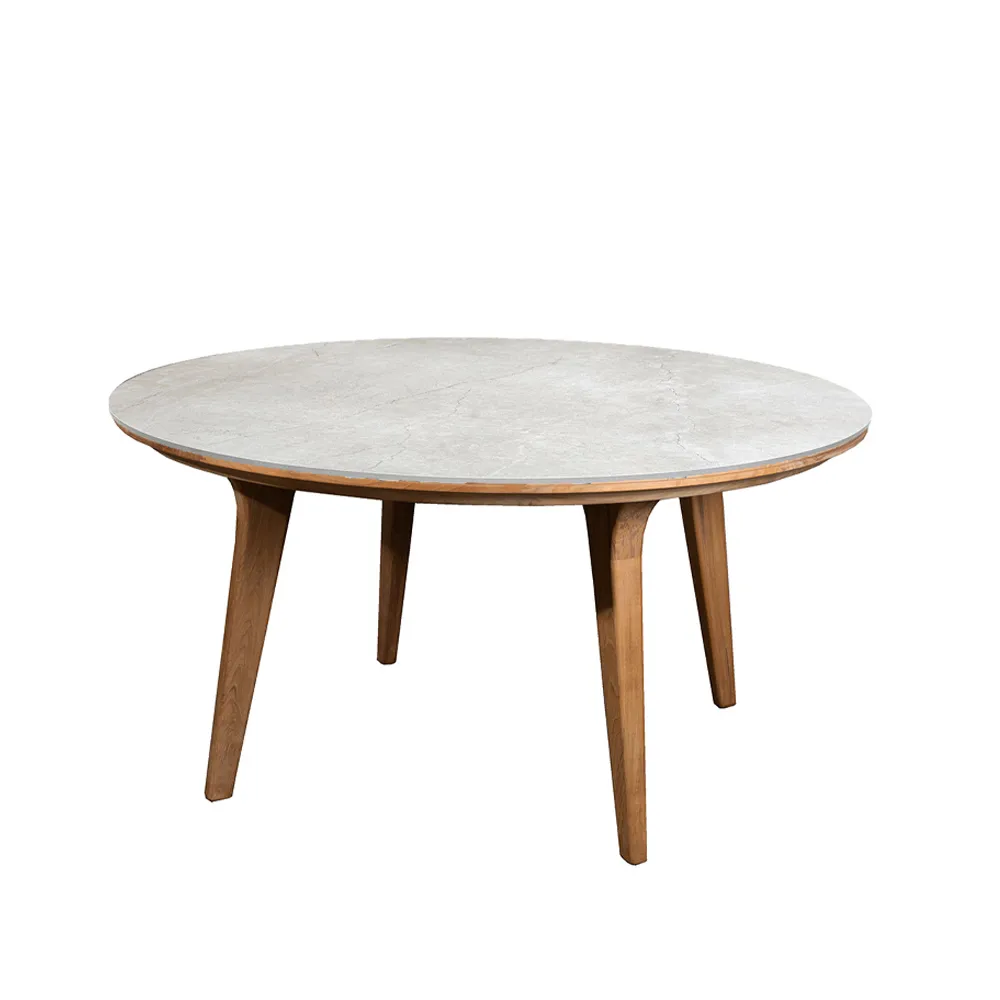 Mesa de jantar redonda Aspect, Fossil grey-teca Cane-line