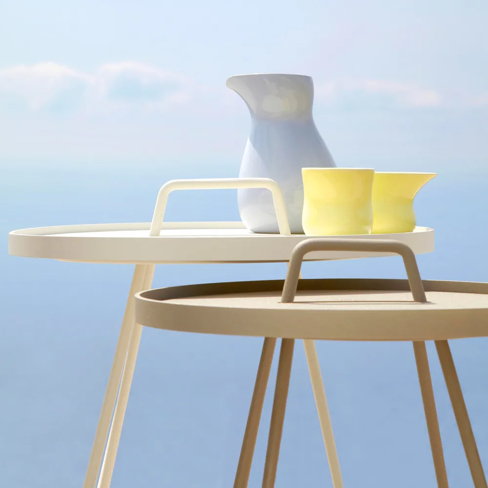 Mesa On the Move Ø37 cm, White Cane-line