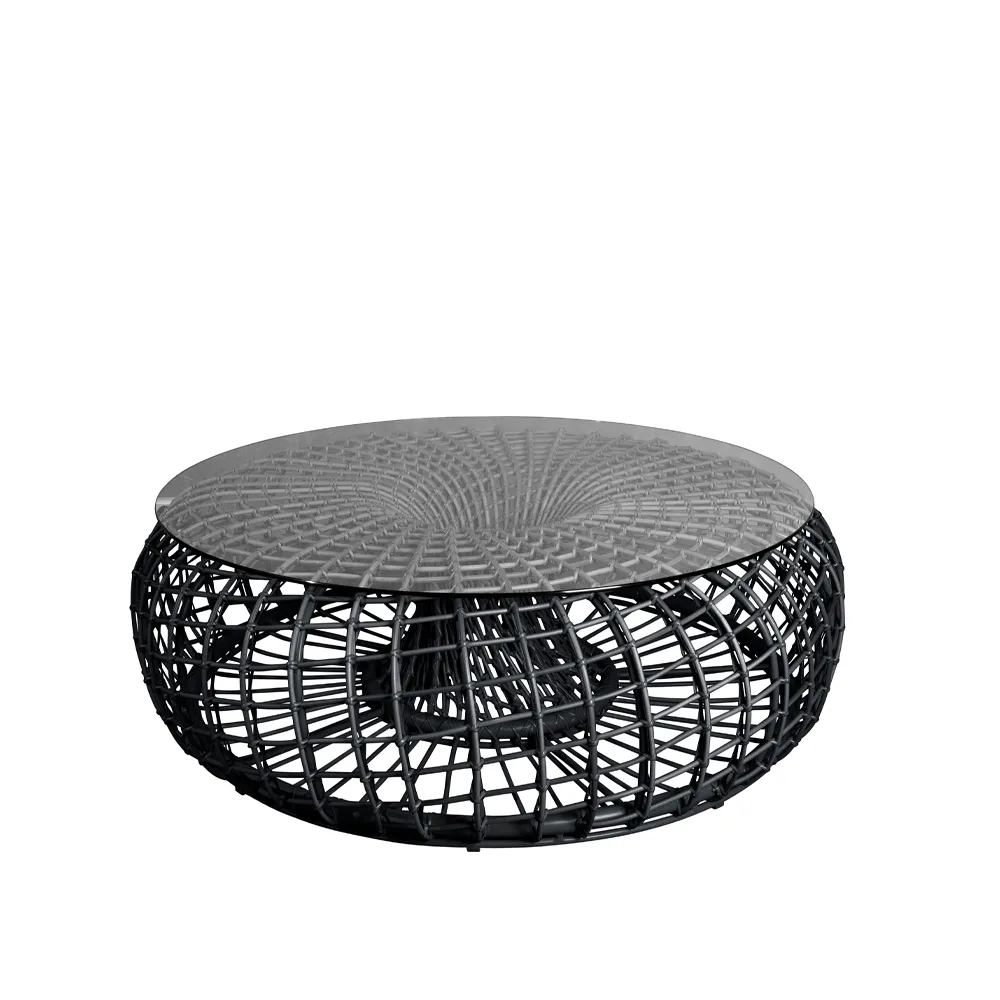 Mesa/banqueta Nest, Lava grey, grande, incl. tampo de vidro Cane-line