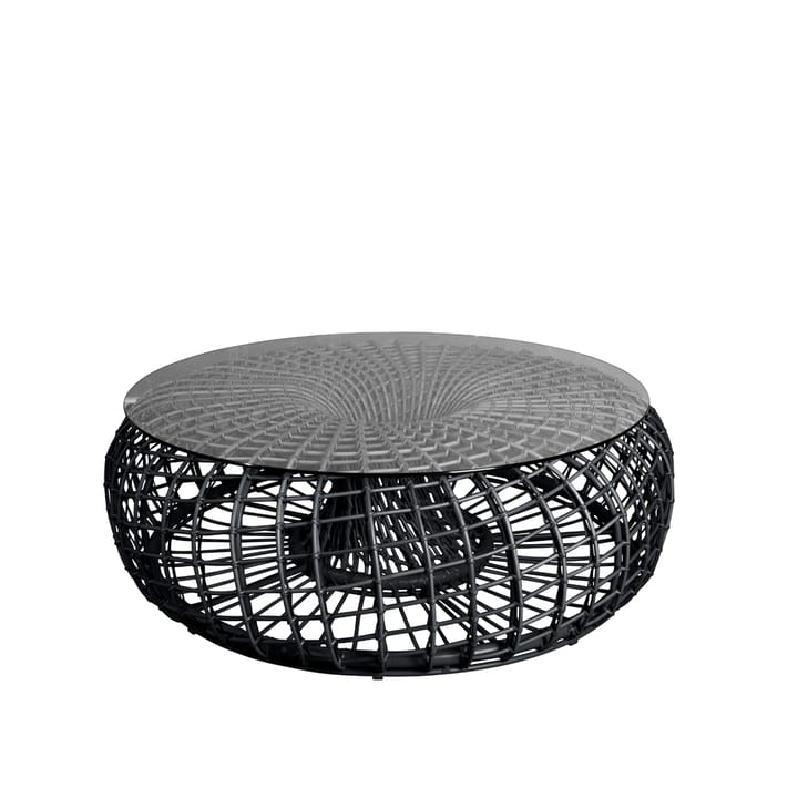 Mesa/banqueta Nest - Lava grey, grande, incl. tampo de vidro - Cane-line