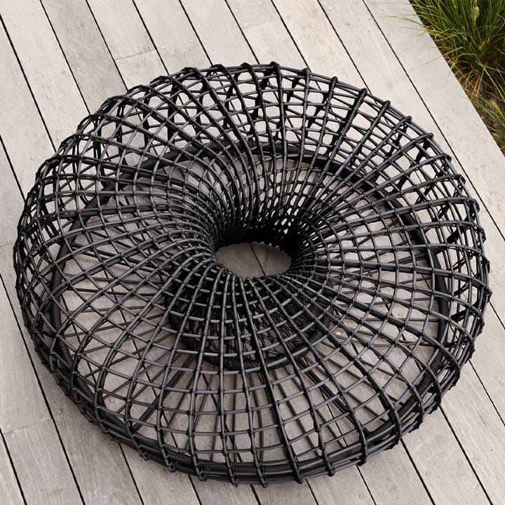 Mesa/banqueta Nest, Natural, grande, incl. tampo de vidro Cane-line