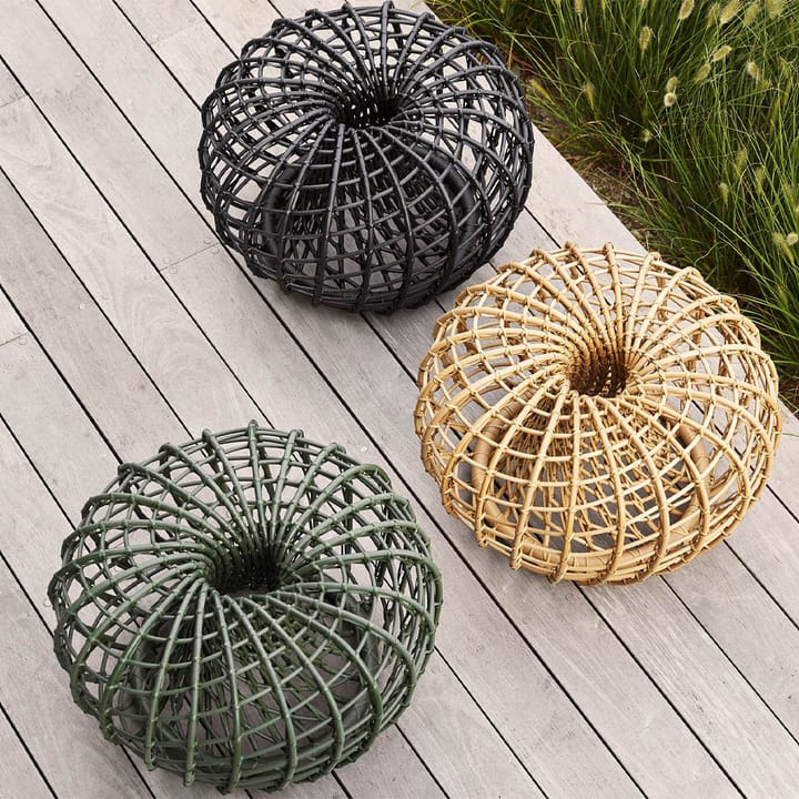 Mesa/banqueta Nest, Natural, grande, incl. tampo de vidro Cane-line