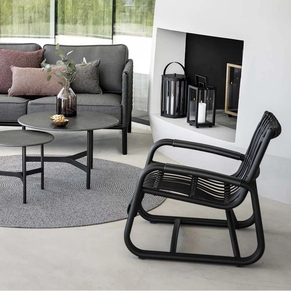 Poltrona Curve, Lava grey Cane-line