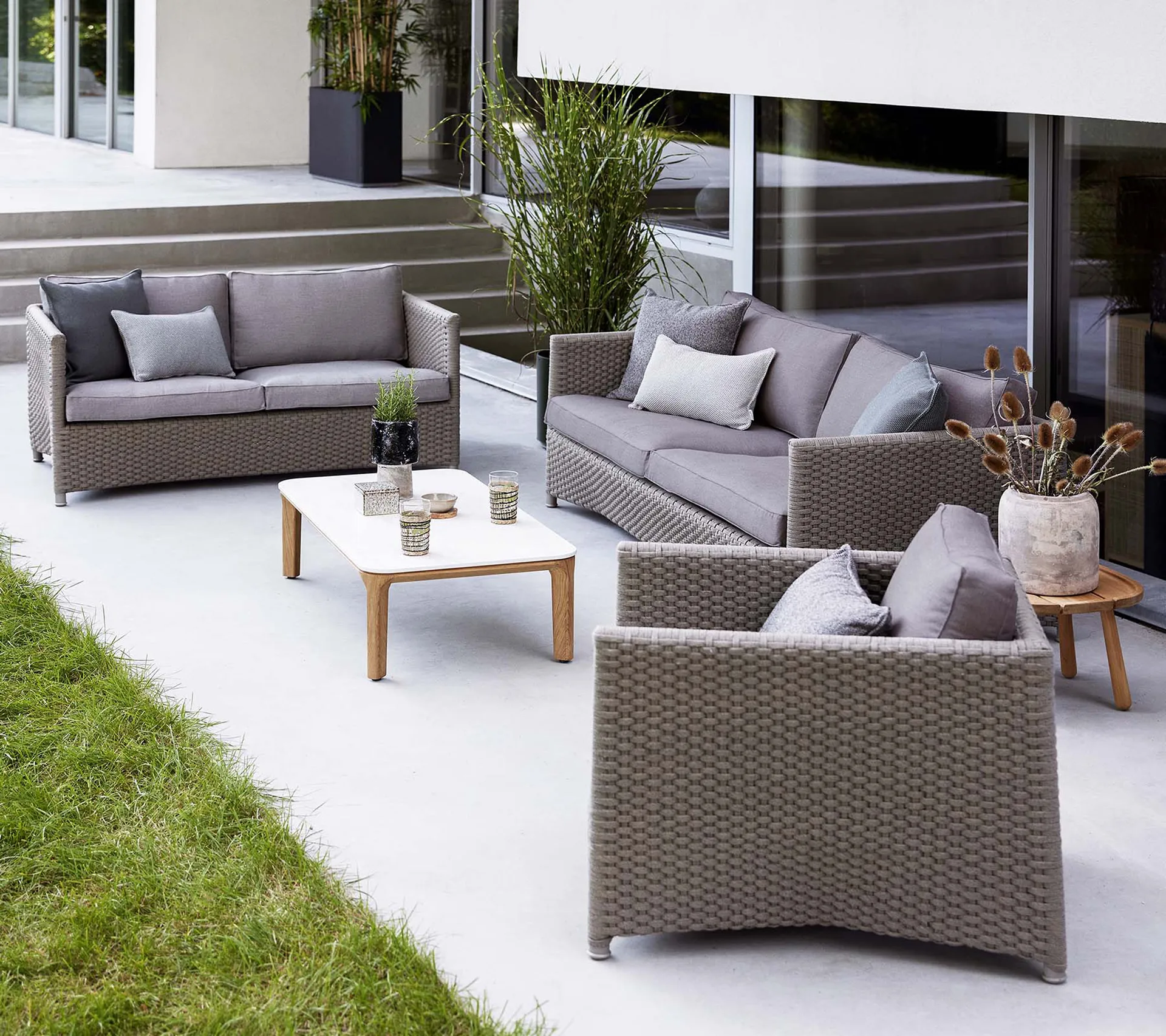Poltrona Diamond soft rope, Cane-Line Natté taupe Cane-line