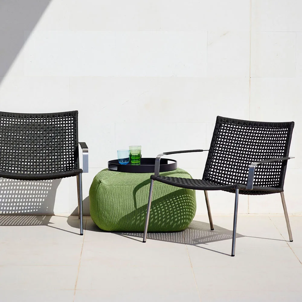 Poltrona lounge de palha, Anthracite Cane-line