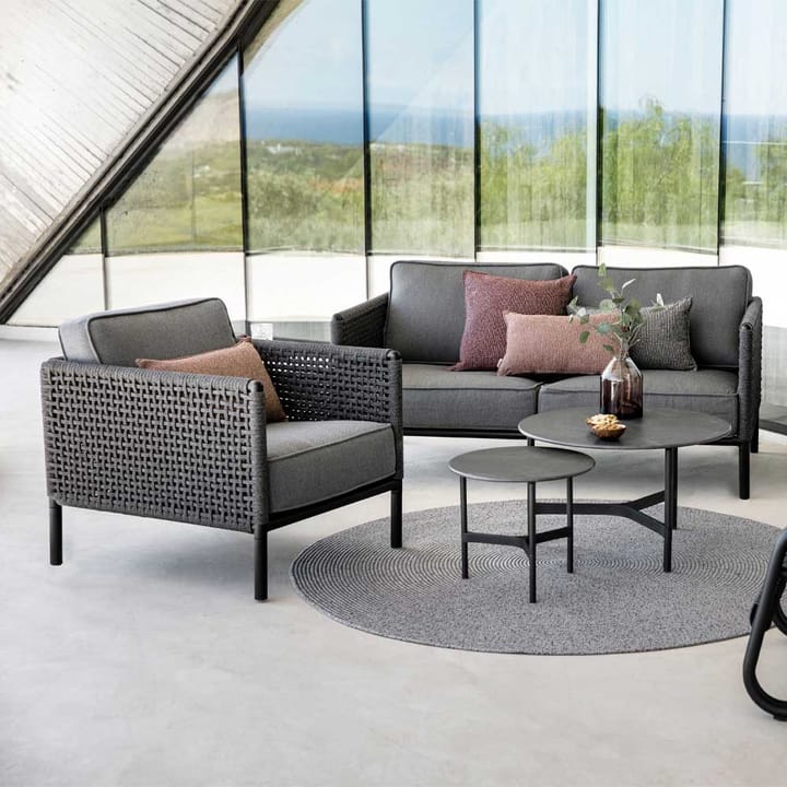 Poltrona lounge Encore, Cane-Line airtouch bordeaux/dark grey, incl. almofadas Cane-line
