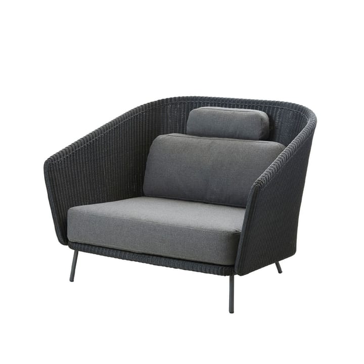 Poltrona lounge Mega - Graphite, incl. almofadas cinzas - Cane-line