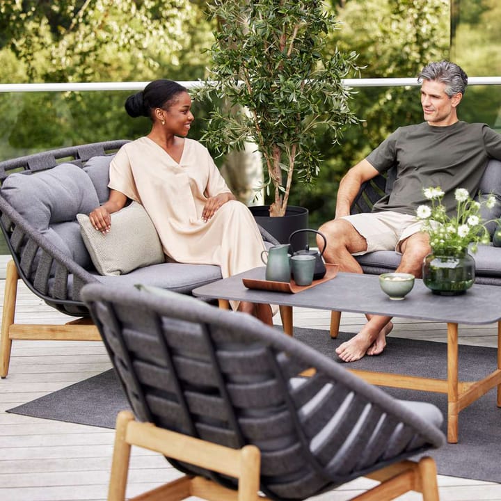Poltrona Lounge Strington, Cane-Line Airtouch dark grey-teca Cane-line