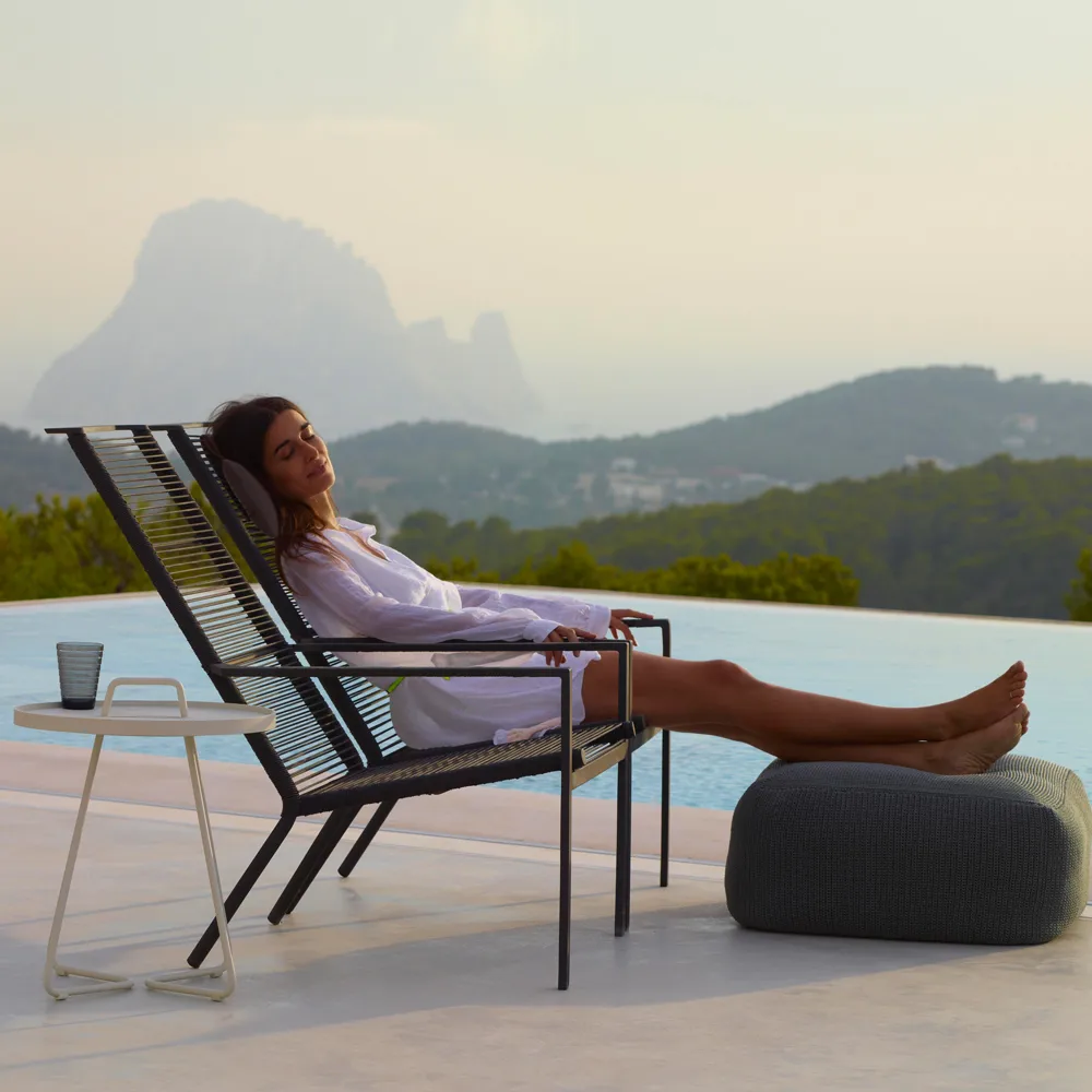 Pufe Divine, Turquoise Cane-line