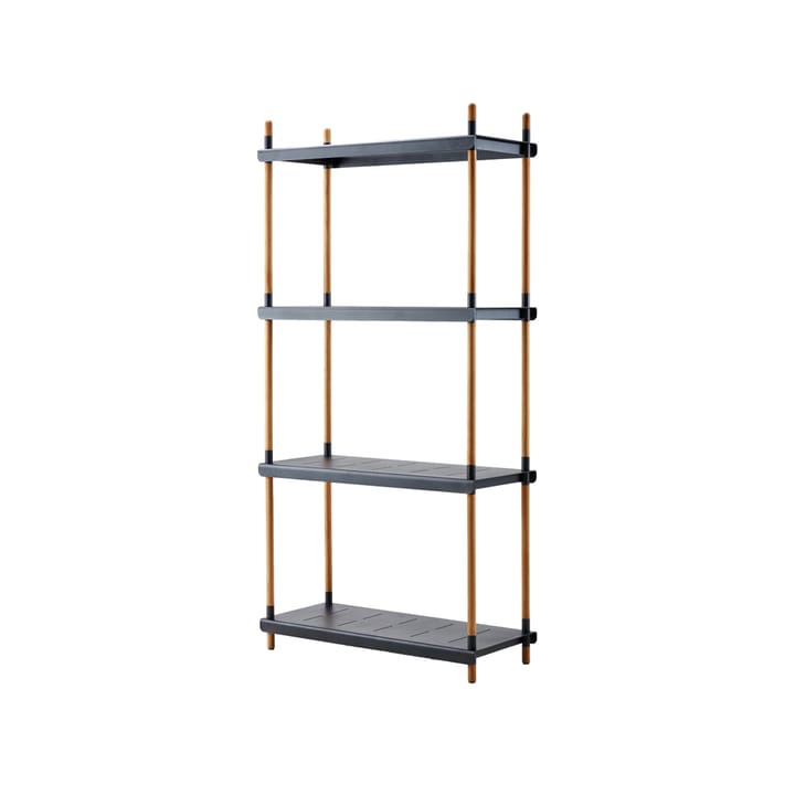 Sistema de estantes Frame - Lava grey, completo, teca - Cane-line