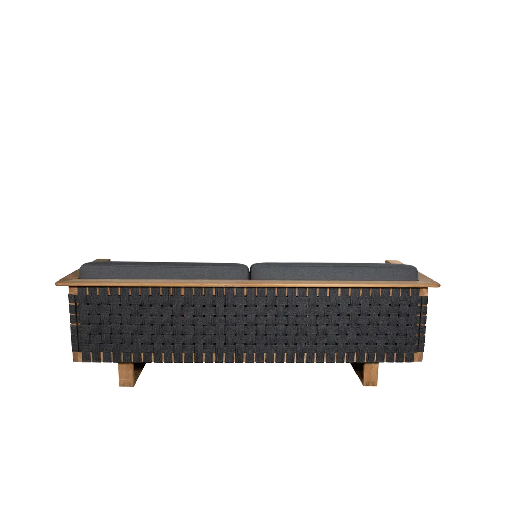 Sofá Angle 3 lugares, Dark grey, teca Cane-line