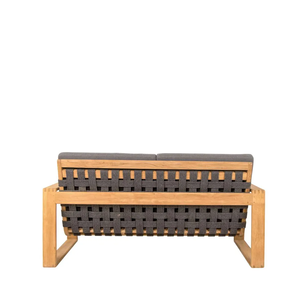 Sofá Endless Soft 2 lugares em teca, Cane-Line AirTouch grey Cane-line