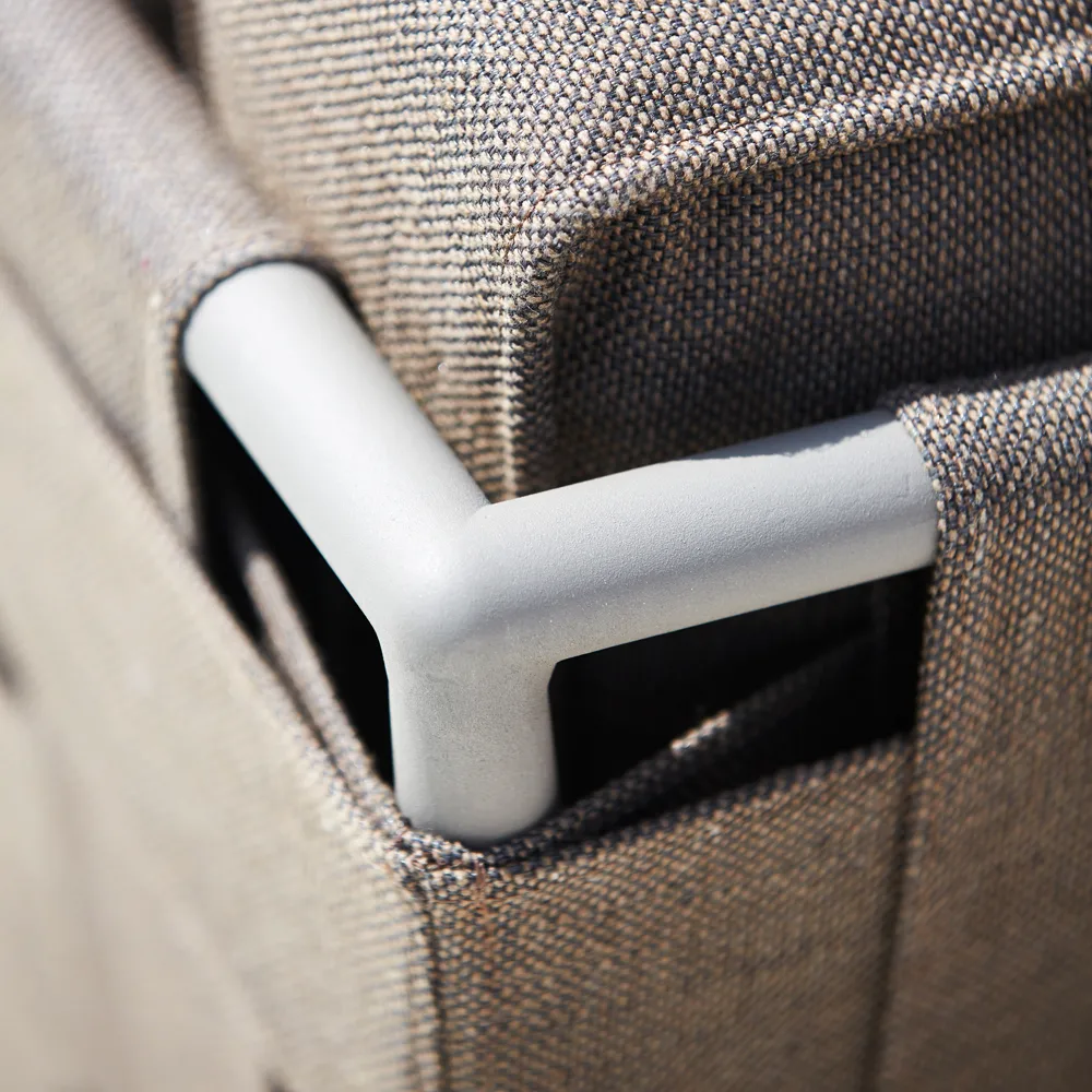 Sofá modular Conic, Cane-Line airtouch grey, divã incl. almofadas Cane-line