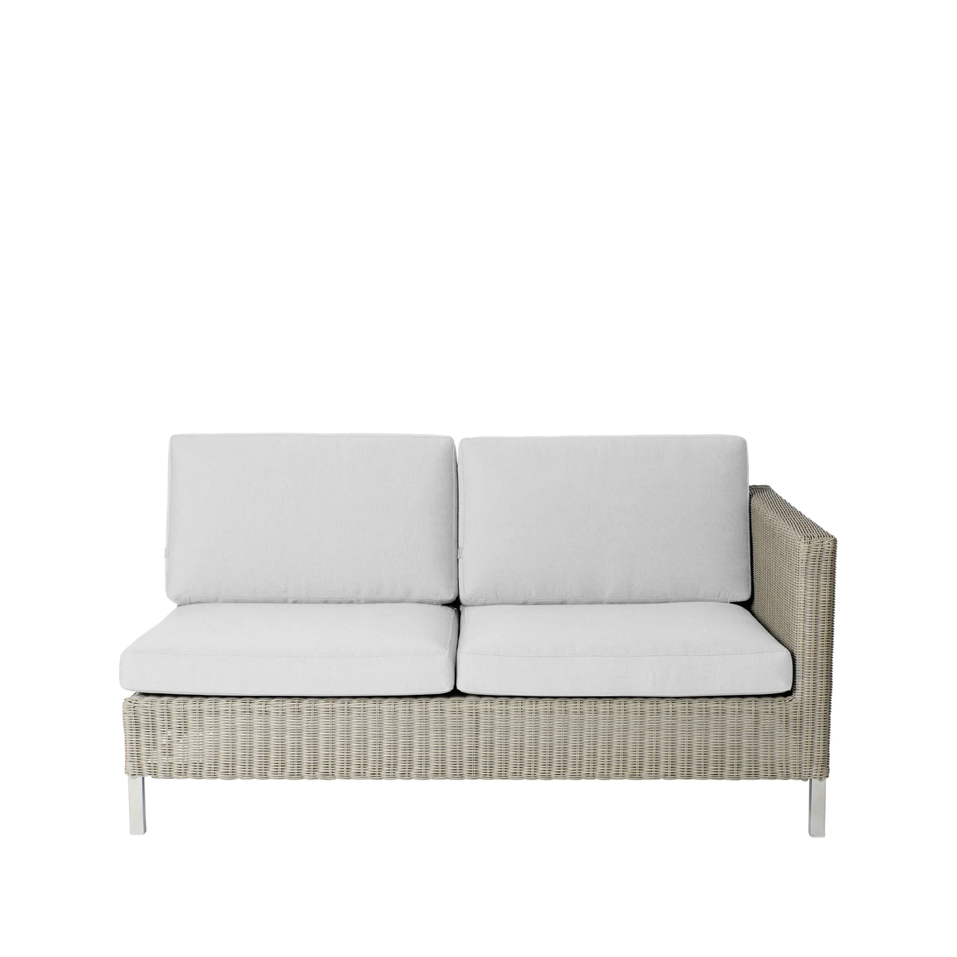 Sofá modular Connect, 2 lugares taupe, esquerda, almofadas white Cane-line