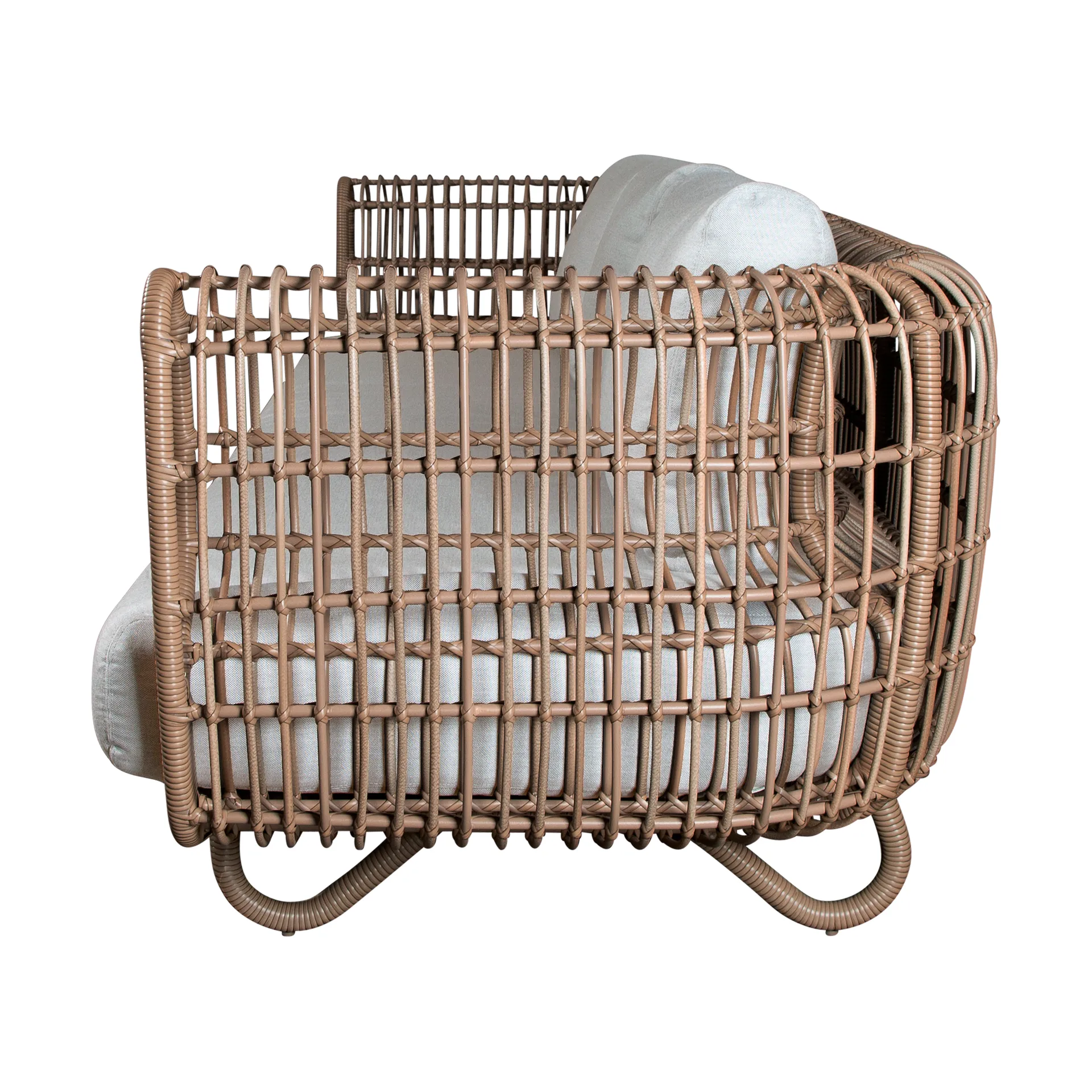 Sofá Nest weave 3 lugares, Natural, Cane-Line Natté light grey Cane-line