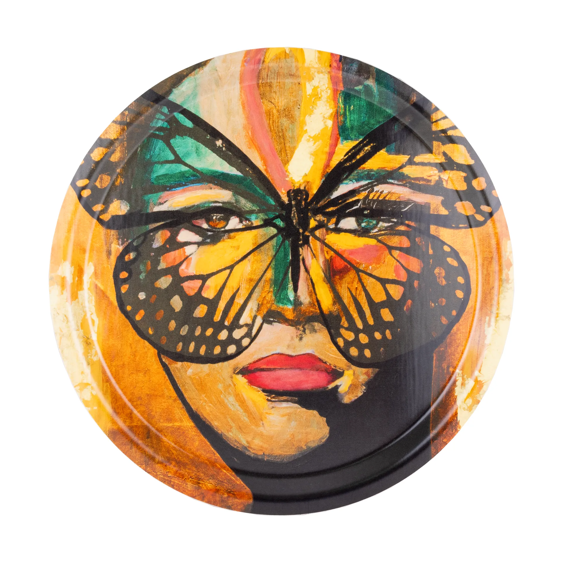 Golden Butterfly bandeja Ø31 cm, Laranja-preto Carolina Gynning