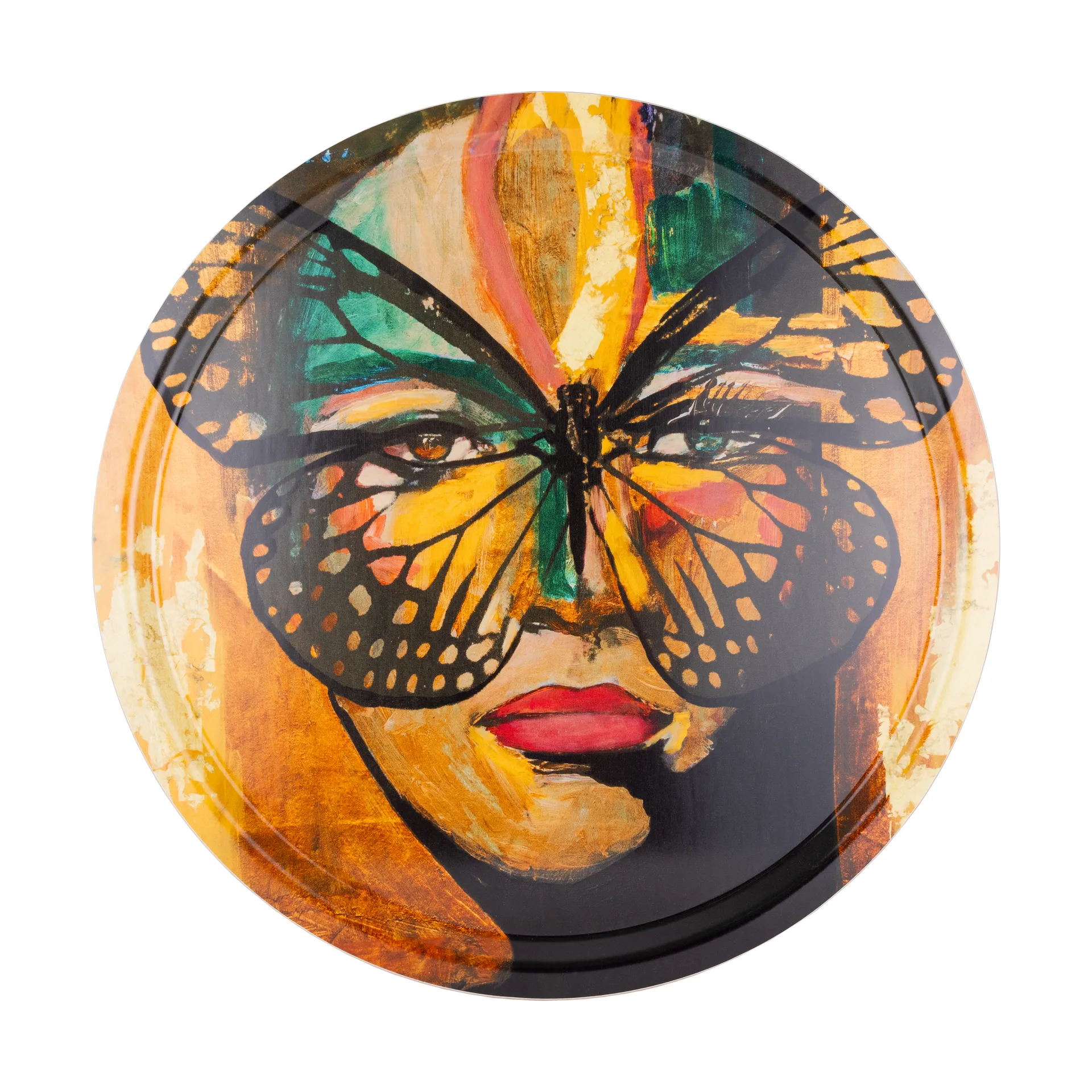 Golden Butterfly bandeja Ø46 cm, Laranja-preto Carolina Gynning