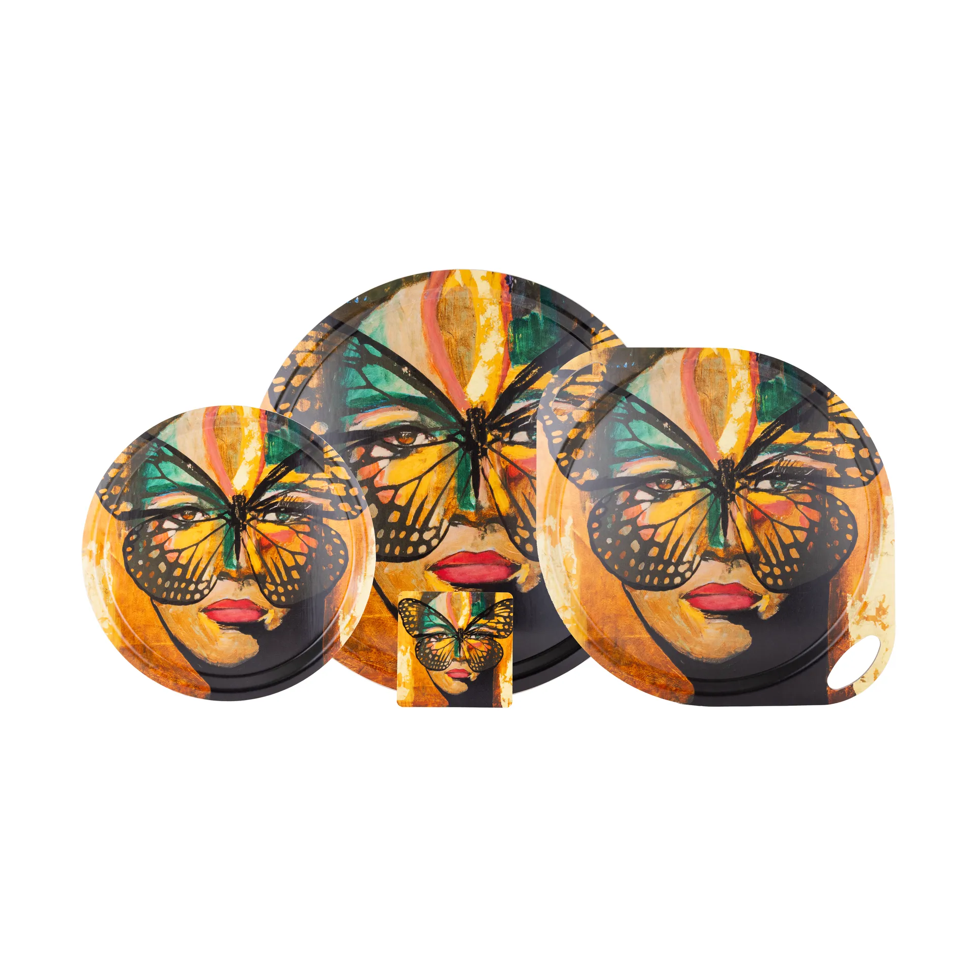 Golden Butterfly bandeja Ø46 cm, Laranja-preto Carolina Gynning