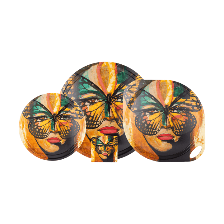 Golden Butterfly bandeja Ø46 cm, Laranja-preto Carolina Gynning