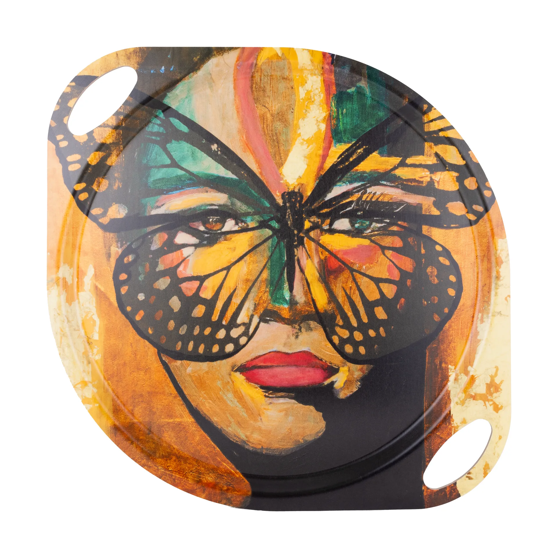 Golden Butterfly bandeja com alças 38x47 cm, Laranja-preto Carolina Gynning