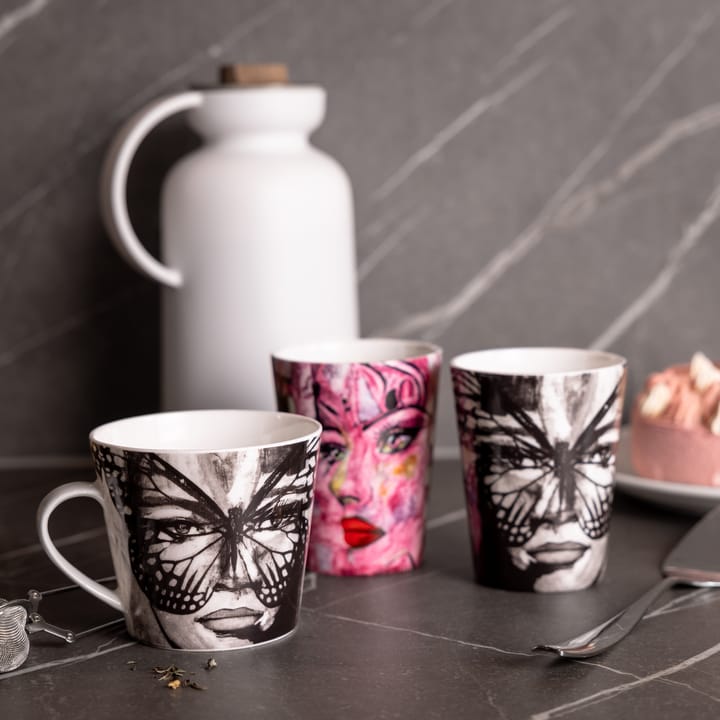Golden Butterfly caneca 40 cl, Black-white Carolina Gynning
