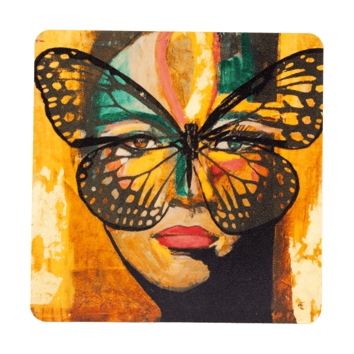 Golden Butterfly porta-copos 9x9 cm - Laranja-preto - Carolina Gynning
