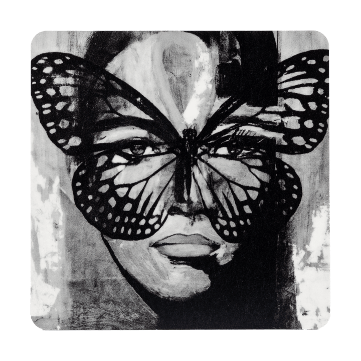 Golden Butterfly porta-copos 9x9 cm - Preto-branco - Carolina Gynning