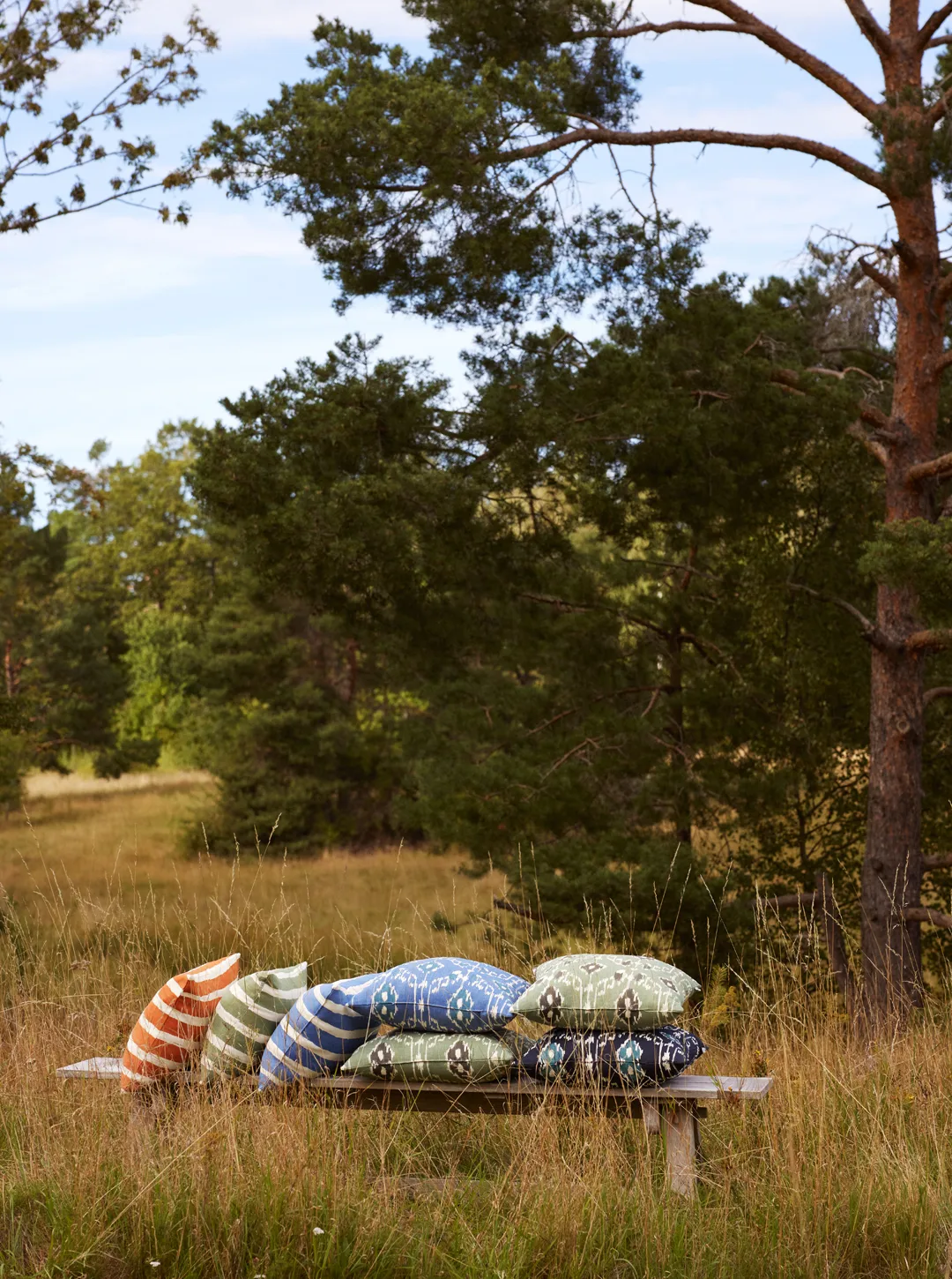 Almofada para exterior Block Stripe 40x60 cm, Riviera blue-off white Chhatwal & Jonsson