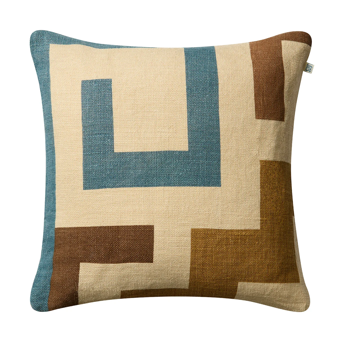 Aman capa de almofada 50x50 cm, Heaven blue-taupe-khaki Chhatwal & Jonsson