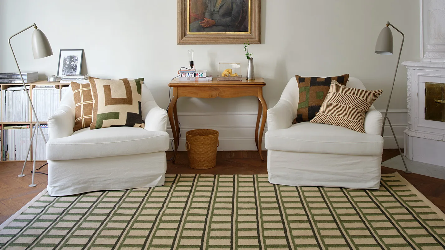 Aman capa de almofada 50x50 cm, Taupe-cactus green-brown Chhatwal & Jonsson