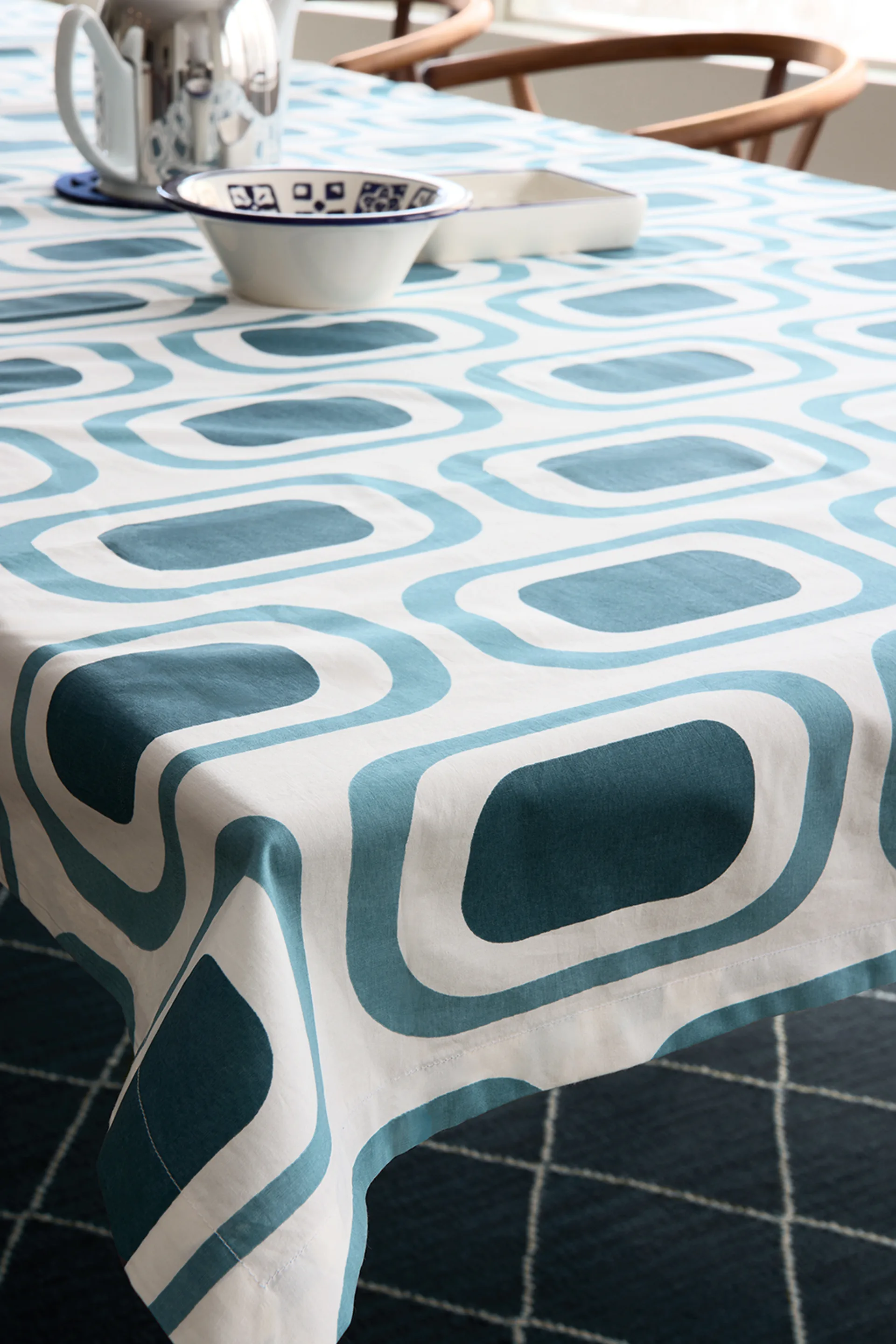 Berar toalha de mesa 150x250 cm, Heaven blue-palace blue Chhatwal & Jonsson