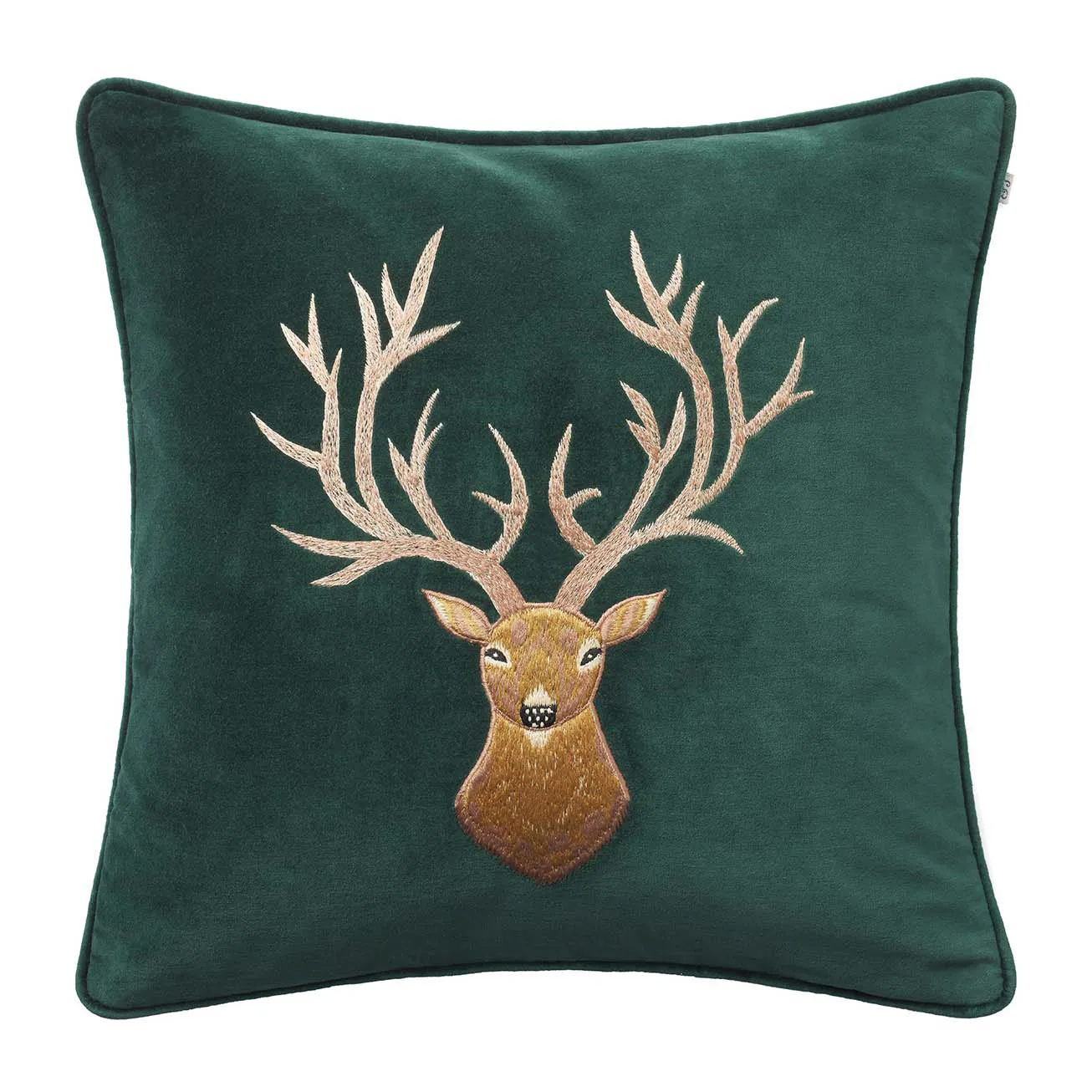 Capa bordada de almofada Reindeer 50x50 cm, Verde Chhatwal & Jonsson
