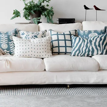 Capa de almofada Amar 50x50 cm - white-blue-aqua - Chhatwal & Jonsson