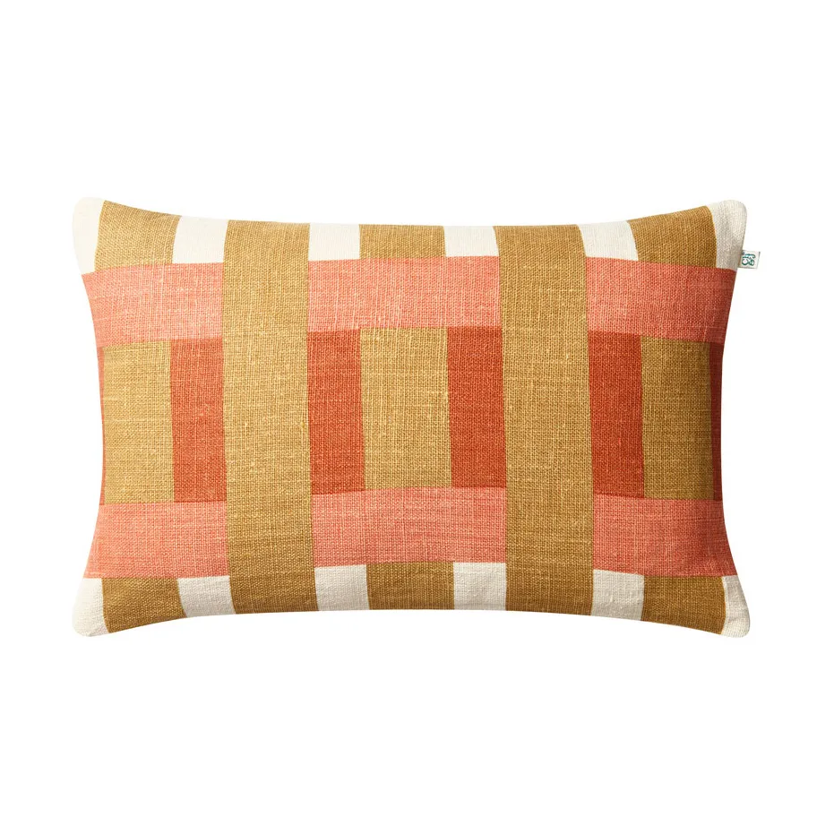 Capa de almofada Benaras 40x60 cm, Khaki-rose-apricot orange Chhatwal & Jonsson
