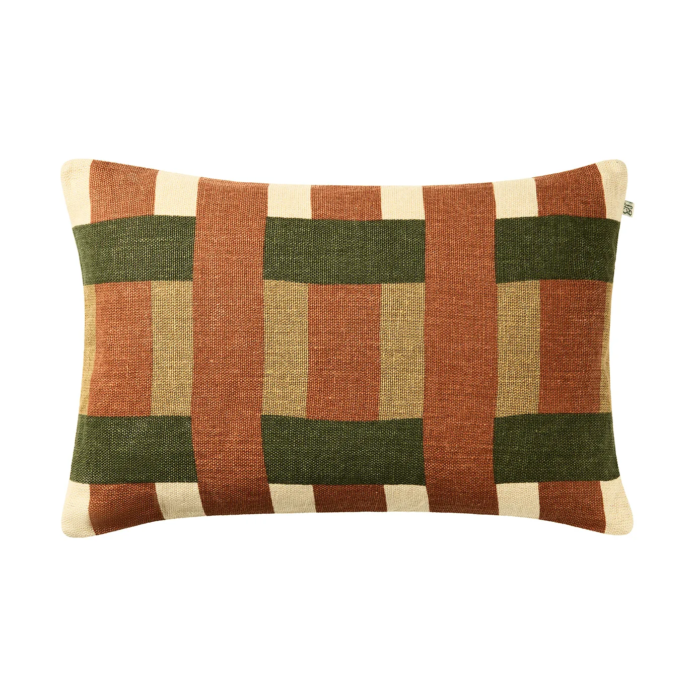 Capa de almofada Benaras, Apricot Orange-Khaki-Cactus Green, 40x60 cm Chhatwal & Jonsson