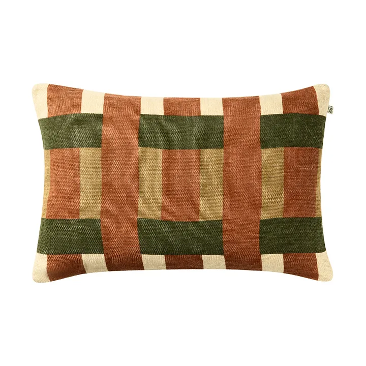 Capa de almofada Benaras - Apricot Orange-Khaki-Cactus Green, 40x60 cm - Chhatwal & Jonsson