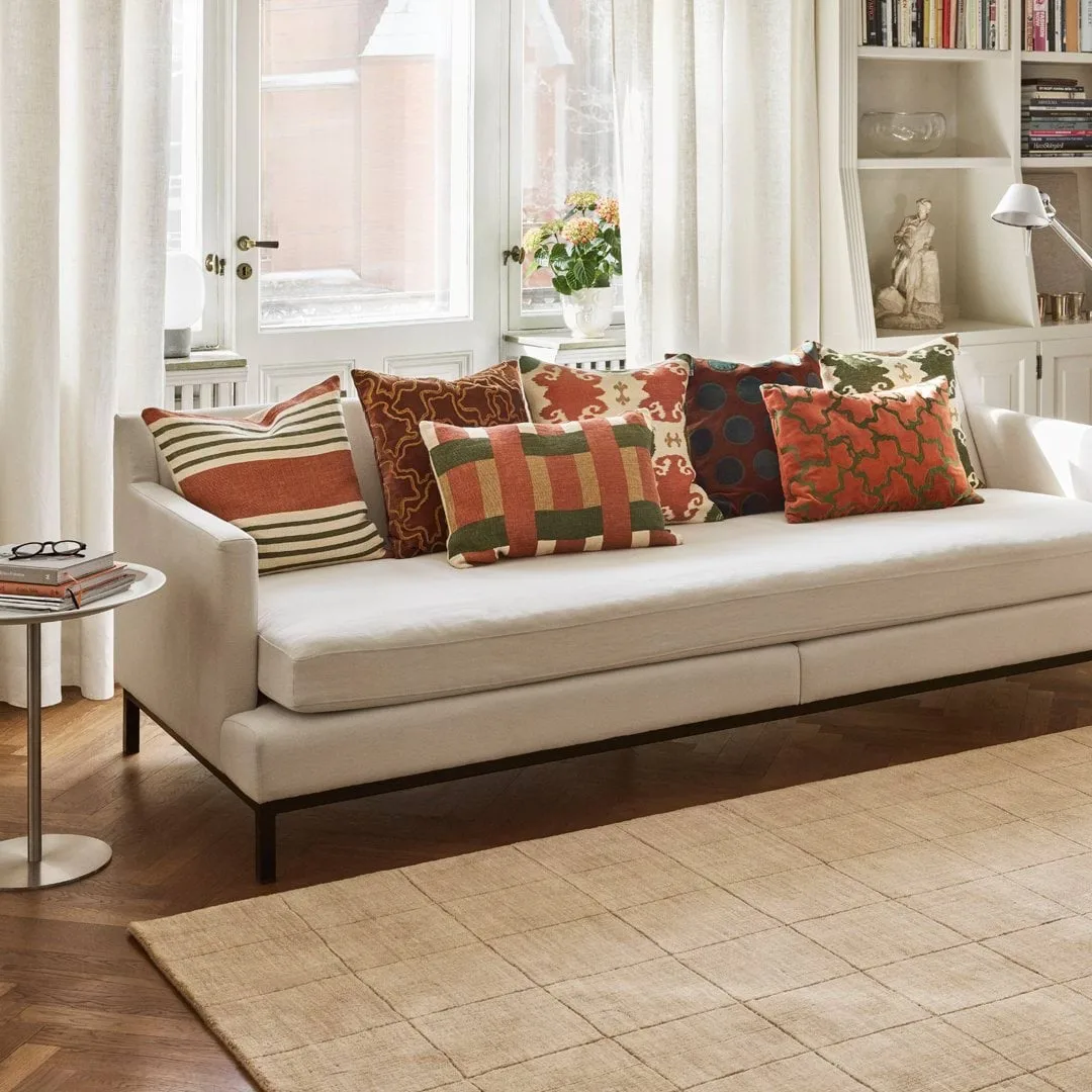 Capa de almofada Benaras, Apricot Orange-Khaki-Cactus Green, 40x60 cm Chhatwal & Jonsson