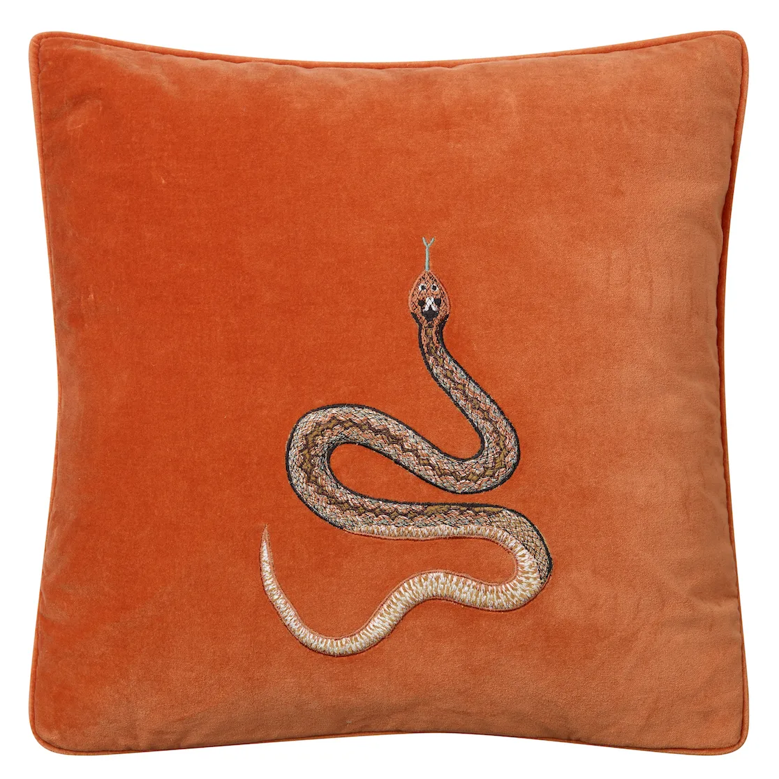 Capa de almofada Embroidered Cobra 50x50 cm, Laranja Chhatwal & Jonsson