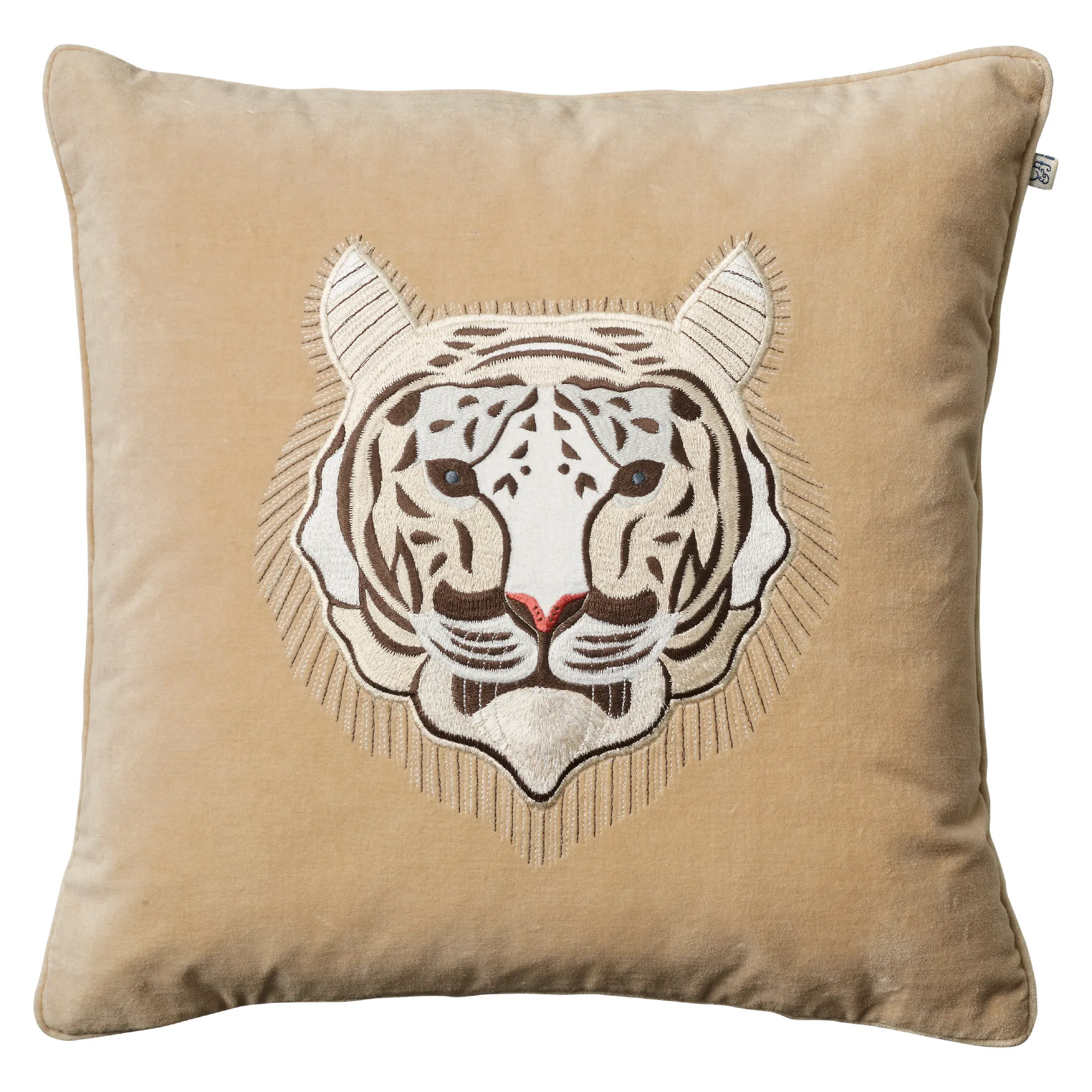 Capa de almofada Embroidered Tiger 50x50 cm, Bege Chhatwal & Jonsson