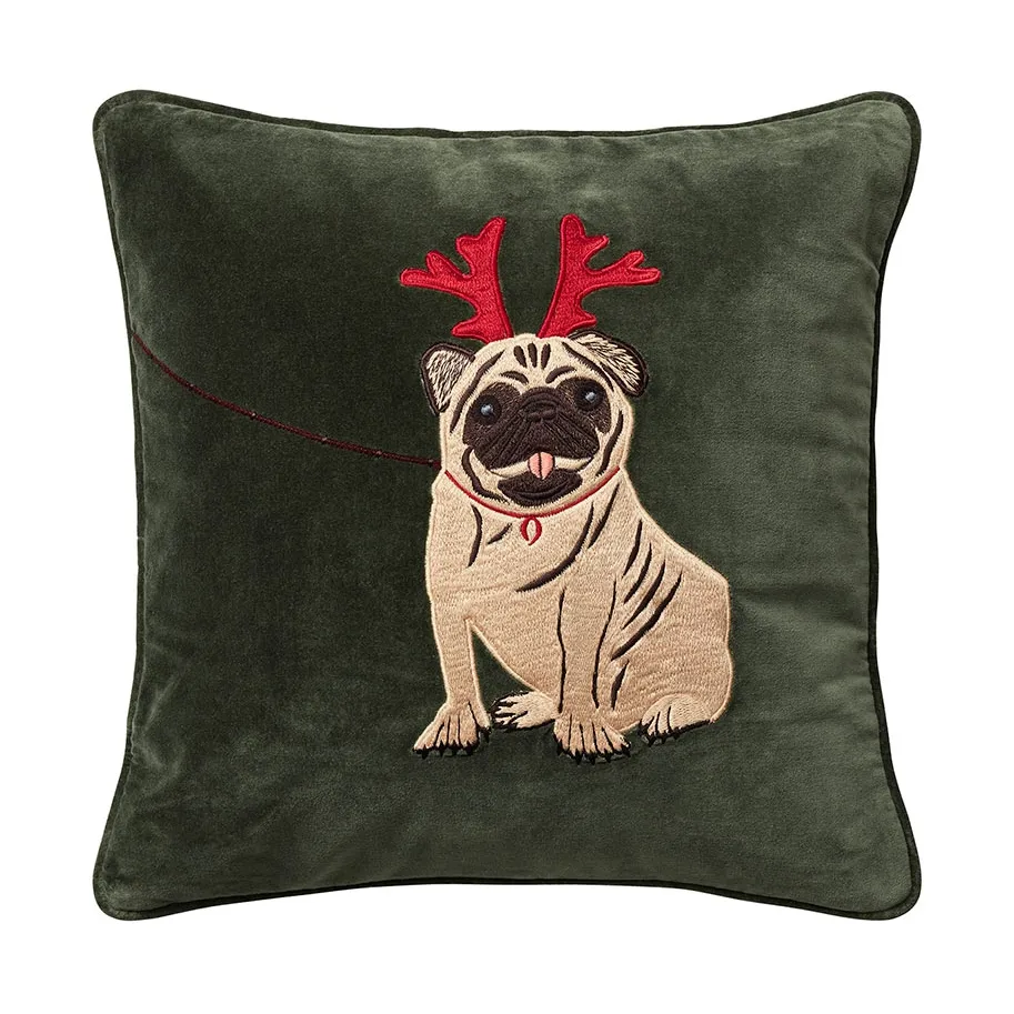 Capa de almofada Holiday Dog 50x50 cm, Forest green Chhatwal & Jonsson