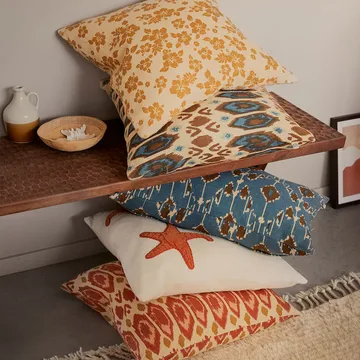 Capa de almofada Ikat Goa  - Bege suave/rose/damasco-40 cm - Chhatwal & Jonsson