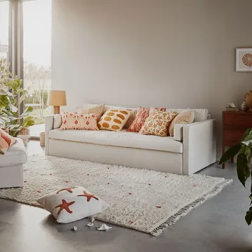 Capa de almofada Ikat Goa  - Bege suave/rose/damasco-40 cm - Chhatwal & Jonsson