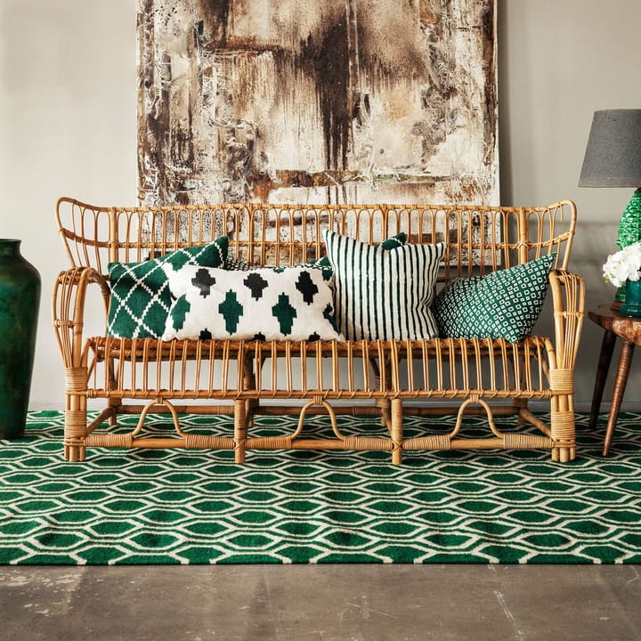 Capa de almofada Ikat Kerela 50x50 cm, Verde-branco Chhatwal & Jonsson